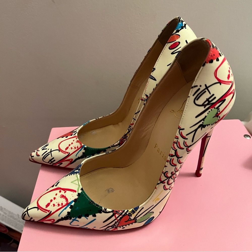 Red Bottoms - worn a few times. Good condition.